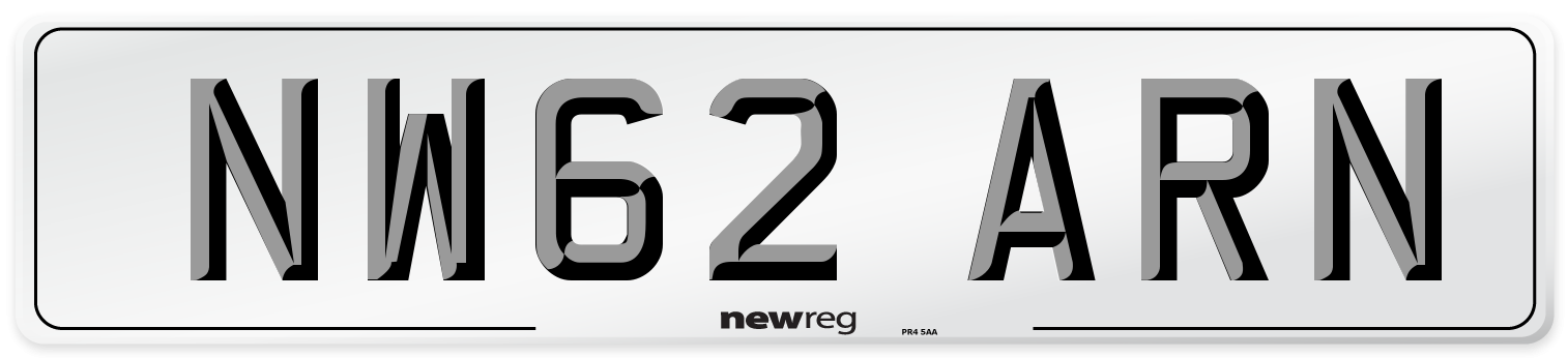 NW62 ARN Number Plate from New Reg